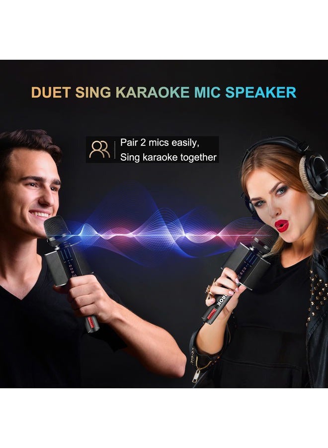 BONAOK Karaoke Microphone, Portable Wireless Bluetooth Karaoke Mic for Adults&Kids Car Home Outdoor Party, Karaoke Machine for PC/All Smartphone G50 Black 2025 - Image 4