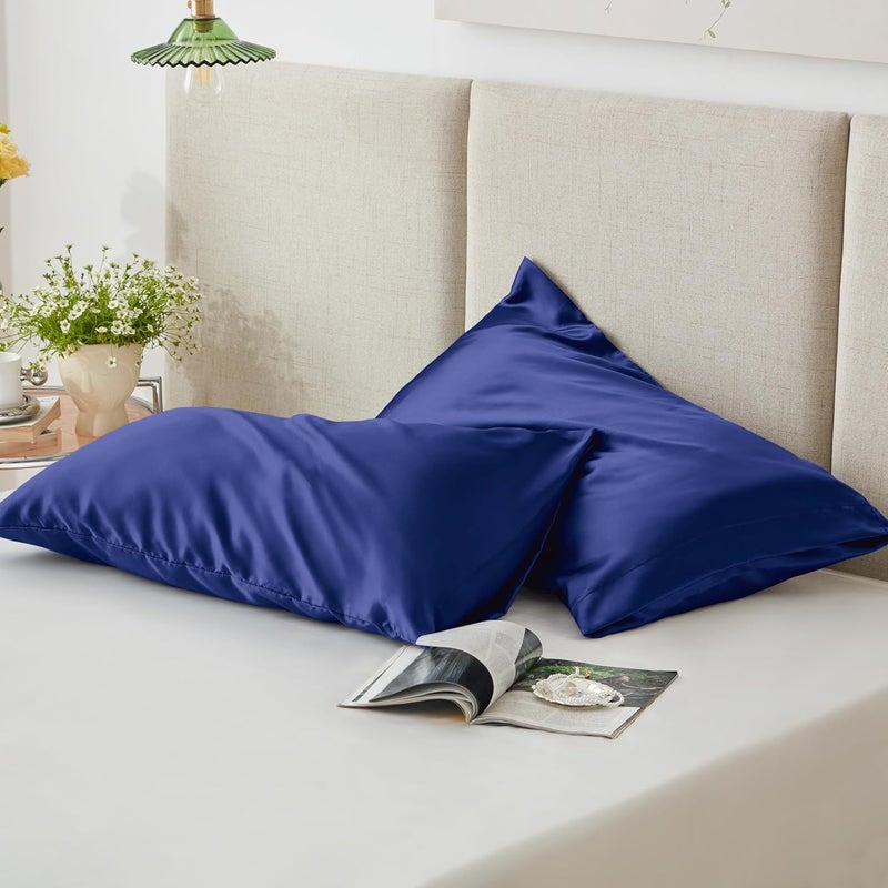 Love's cabin Satin Pillowcase for Hair and Skin (Navy Blue, 20x26 inches) Similar to Silk Pillow Cases, Pillow Cases Standard Size Set of 2 - Satin Cooling Pillow Covers with Envelope Closure - Image 5