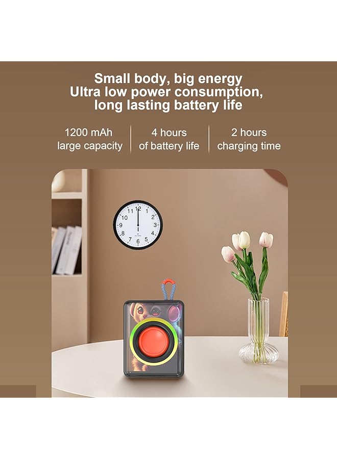 إيروريكس مكبر صوت بلوتوث محمول مع صوت ستيريو 5 وات عميق باس RGB مقاوم للماء للحفلات والتخييم والاستحمام والسفر يدعم بطاقة الذاكرة ومنفذ شحن من النوع C - Image 2