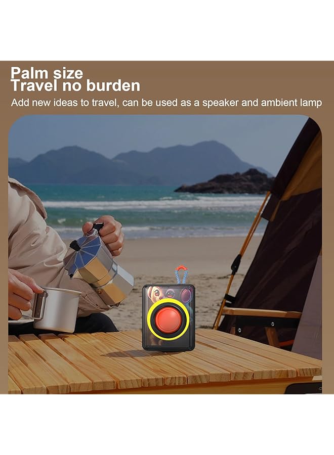 إيروريكس مكبر صوت بلوتوث محمول مع صوت ستيريو 5 وات عميق باس RGB مقاوم للماء للحفلات والتخييم والاستحمام والسفر يدعم بطاقة الذاكرة ومنفذ شحن من النوع C - Image 5