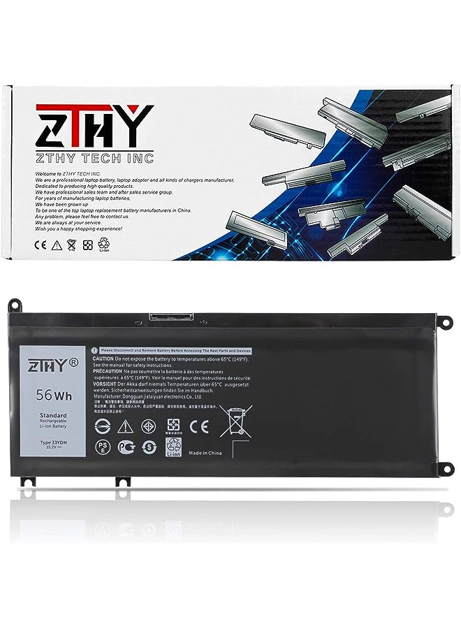ZTHY 56Wh 33Ydh Laptop Battery Replacement For Dell Inspiron 17 7000 7778 7779 7786 7773 15 7577 G3 3579 3779 G5 5587 G7 7588 Latitude 13 3380 14 3490 15 3590 3580 Pvht1 P30E 81Pf3 081Pf3