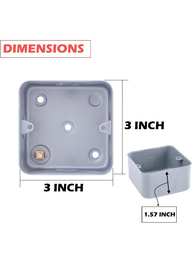 melfi Melfi Metal Clade Electrical Wall Switch: Epoxy Gray Powder Coated For Enhanced Durability (Metal Clade Blank Box Only 3X3)  - Image 2