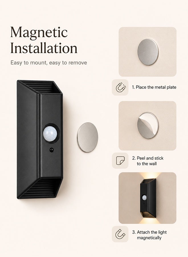 DAKS Indoor Motion Sensor LED Wall Lamp, USB Rechargeable Magnetic Night Light, 4000mAh Battery Powered Light for Hallway, Staircase, Closet, Bedroom & Living Room - Image 5