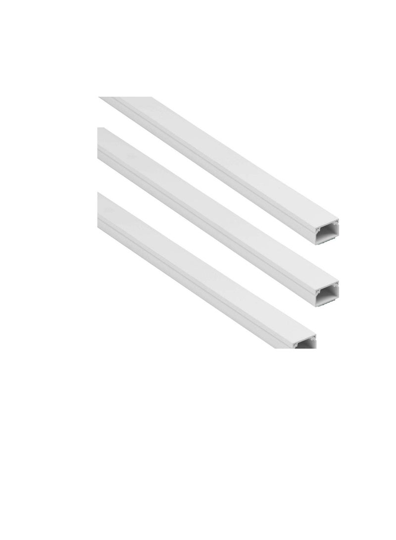 90cm Length 50x50mm Square Cable Box PVC Trunking White Wall Cord Cover Cable Concealer On-Wall Wire Cover Paintable Cable Management Raceway to Hide Wires - Pack of 3  - Image 2