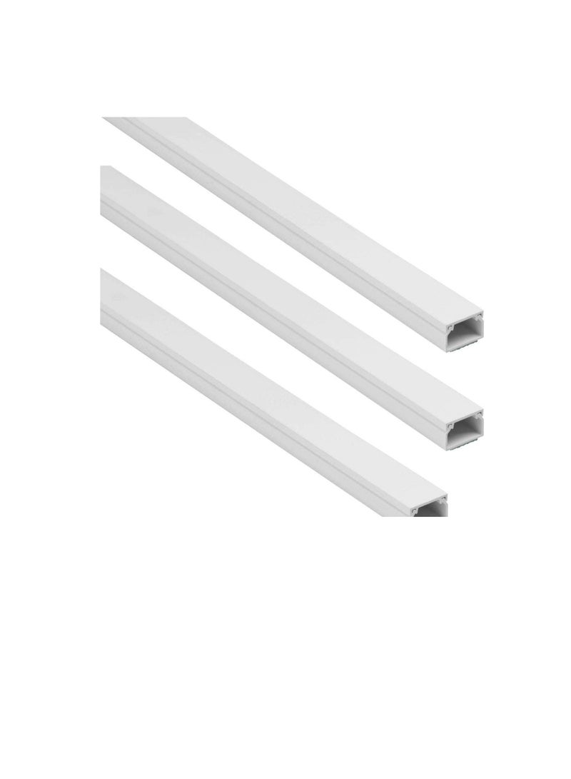 90cm Length 50x50mm Square Cable Box PVC Trunking White Wall Cord Cover Cable Concealer On-Wall Wire Cover Paintable Cable Management Raceway to Hide Wires - Pack of 3  - Image 3