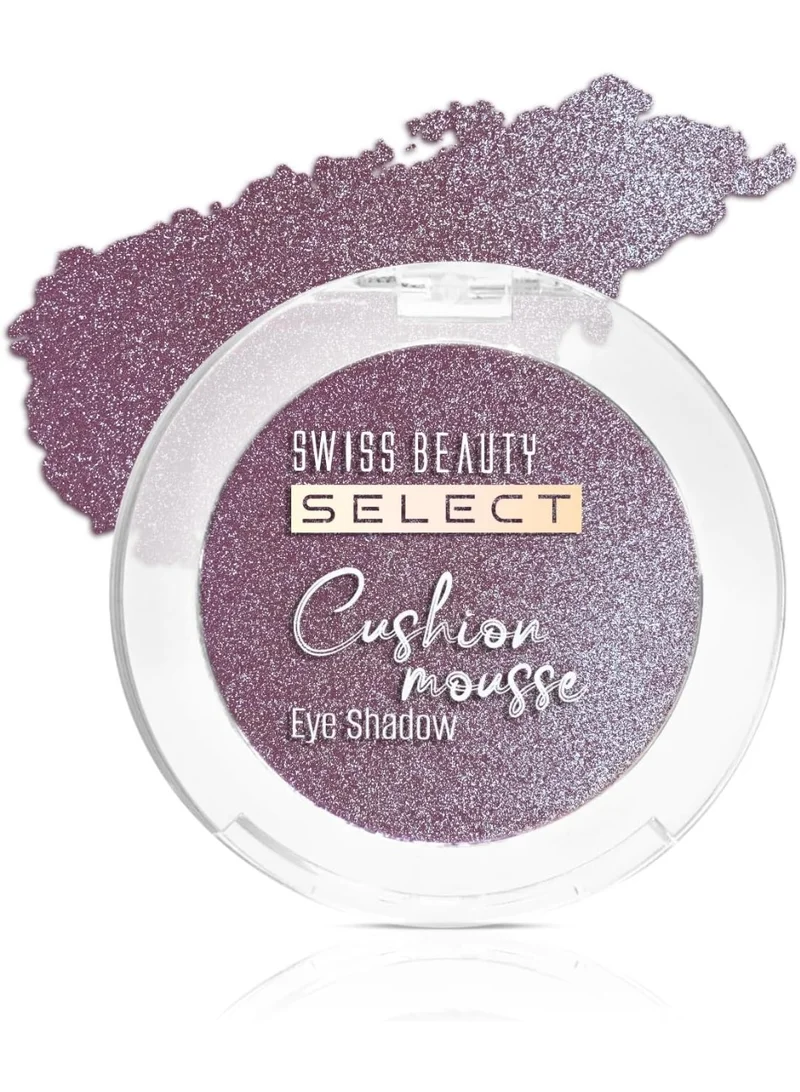 سويس بيوتي SWISS BEAUTY Cushion Mousse Eyeshadow | Highly Pigmented & Blendable Formula | Long-Lasting Eye Makeup with Vitamin E | Lightweight & Shimmer Finish Palette | Shade- 6. Electric Chroma, 2g, Purple