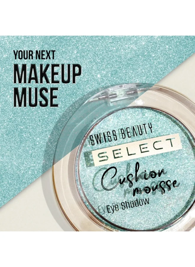 سويس بيوتي SWISS BEAUTY Cushion Mousse Eyeshadow | Highly Pigmented & Blendable Formula | Long-Lasting Eye Makeup with Vitamin E | Lightweight & Shimmer Finish Palette | Shade- 6. Electric Chroma, 2g, Purple