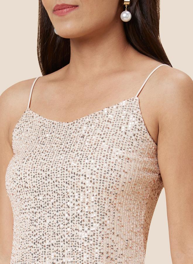 globus Women Cream Embellished Strappy Top - Image 5