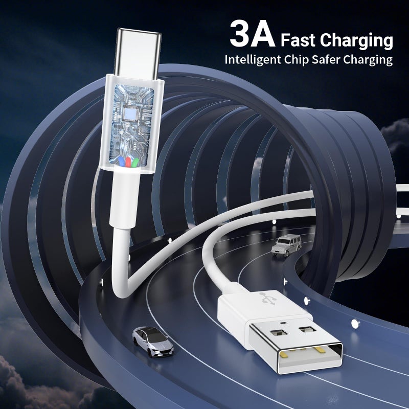 Essri كابل Essri Car CarPlay لجهاز iPhone 17، 16، 15، كابل شاحن USB C، 3 حزمة 3 قدم كابل شحن USB A إلى USB C لجهاز Apple iPhone 17/17 Pro/Air/16e/16/15 Pro Max/Plus، لجهاز iPad Pro/Air الجيل 6/5 - Image 3