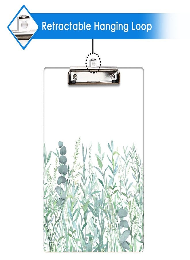 Britimes Clipboard Decorative Office School Hardboard Wood Nursing Clip Board and Pull for Standard A4 Letter Size Summer Mint Green Plant Tree 12.6" X 8.9" - Image 3