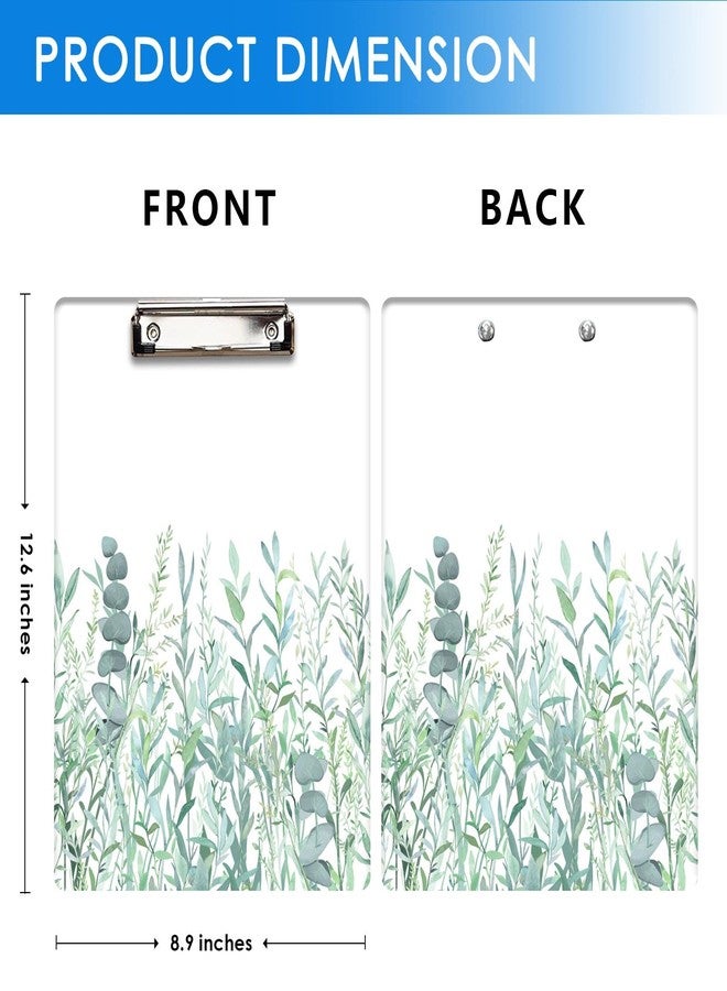 Britimes Clipboard Decorative Office School Hardboard Wood Nursing Clip Board and Pull for Standard A4 Letter Size Summer Mint Green Plant Tree 12.6" X 8.9" - Image 2