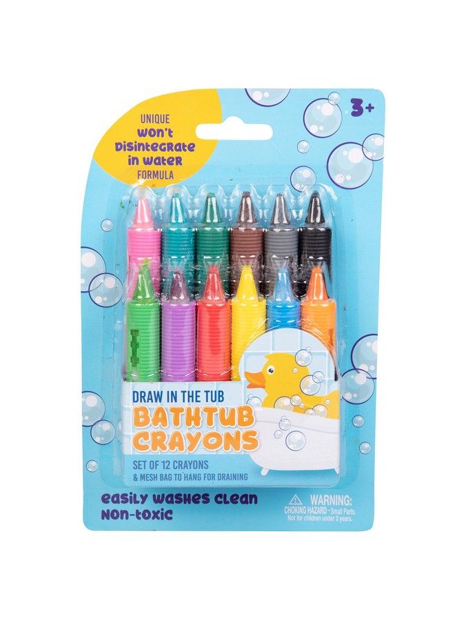 SCS Direct Bath Crayons Super Set Set Of 12 Draw In The Tub Colors With Bathtub Mesh Bag, Unique Won Disintegrate In Water Formula Easter Basket - Image 4