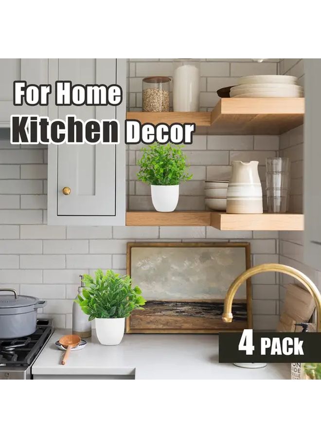 4 Pack 6 7 Inch Artificial Eucalyptus Plants Indoor Home Office Decor - Image 5