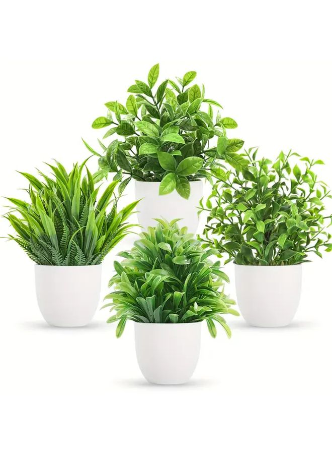 4 Pack 6 7 Inch Artificial Eucalyptus Plants Indoor Home Office Decor - Image 1