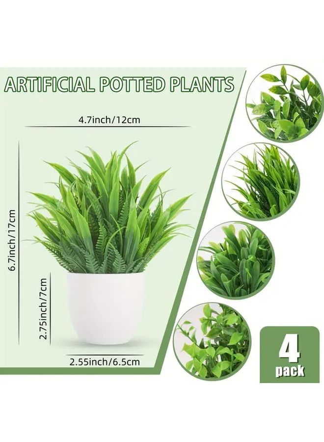 4 Pack 6 7 Inch Artificial Eucalyptus Plants Indoor Home Office Decor - Image 3