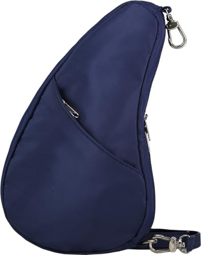 AmeriBag 10" Healthy Back Bag Microfiber Ergonomic Crossbody Sling Baglett for Everyday Use, Travel & Walking Comfort (Navy) - Image 4