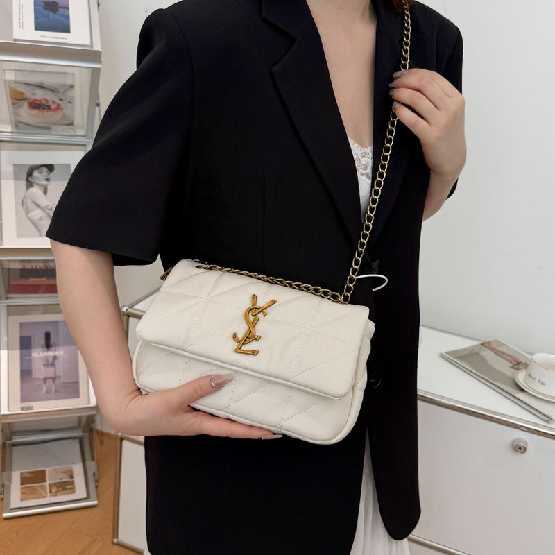 High-End Feeling Bag Women'S Fashion Explosion Diamond Lattice Chain Shoulder Messenger Bag Commuter All-Match Small Square Bag - Image 5