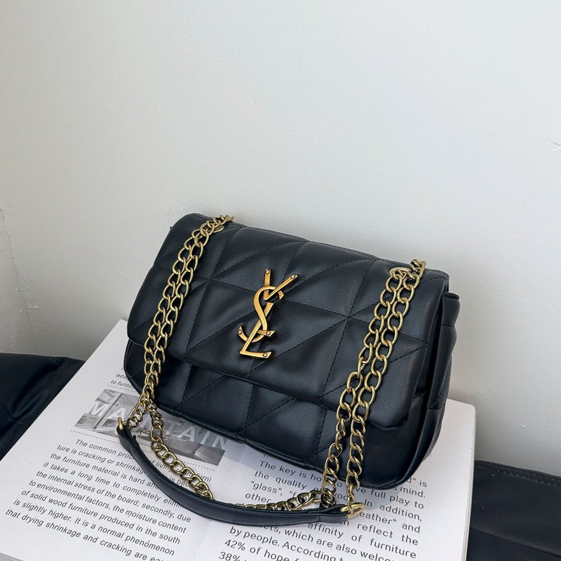 High-End Feeling Bag Women'S Fashion Explosion Diamond Lattice Chain Shoulder Messenger Bag Commuter All-Match Small Square Bag - Image 1