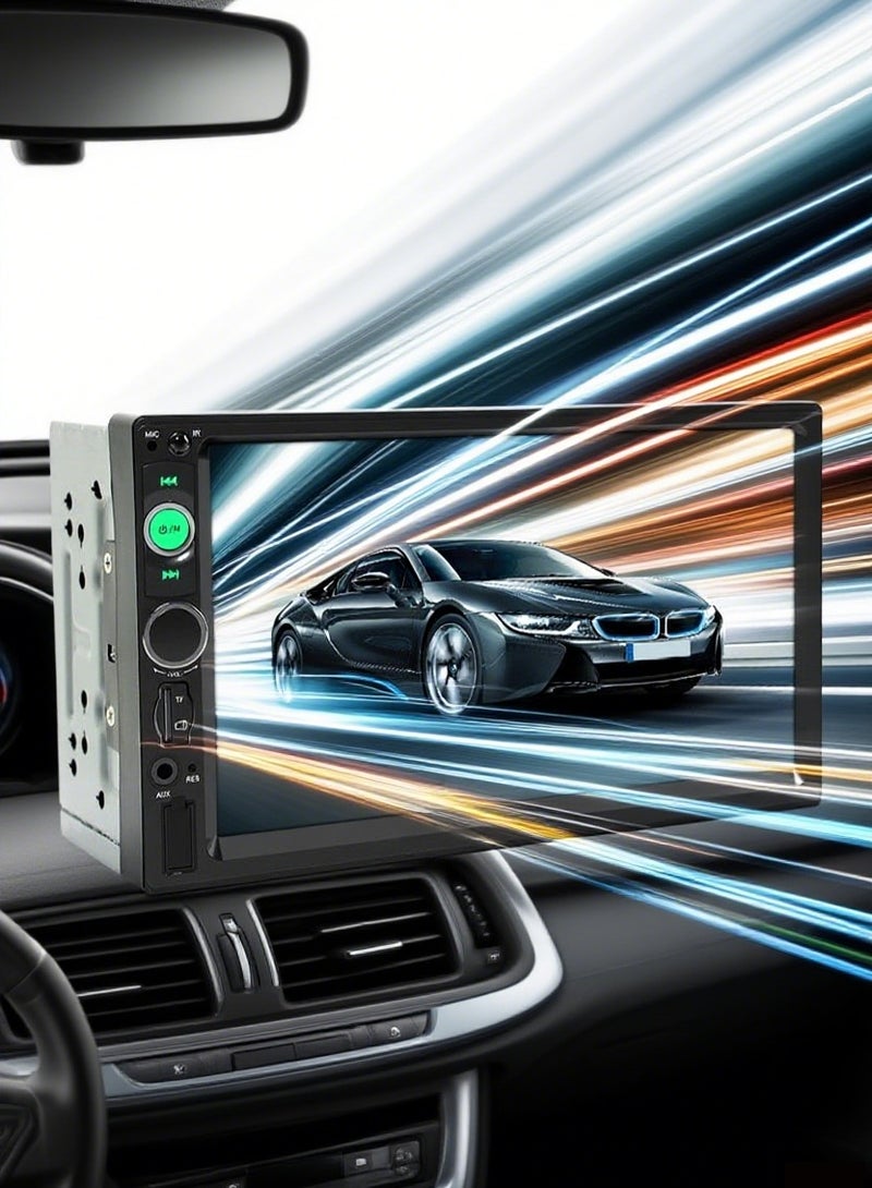 Furtey Car Screen with HD 7 Inch Touch Screen, Bluetooth Stereo MP5 Player , Car Radio Receivers, Reversing Camera,  GPS Navigation, Wired Connection , FM Radio ,Remote Control - Image 1