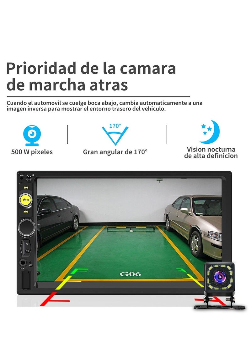Furtey - Car Screen with HD 7 Inch Touch Screen, Bluetooth Stereo MP5 Player , Car Radio Receivers, Reversing Camera,  GPS Navigation, Wired Connection , FM Radio ,Remote Control - Image 1