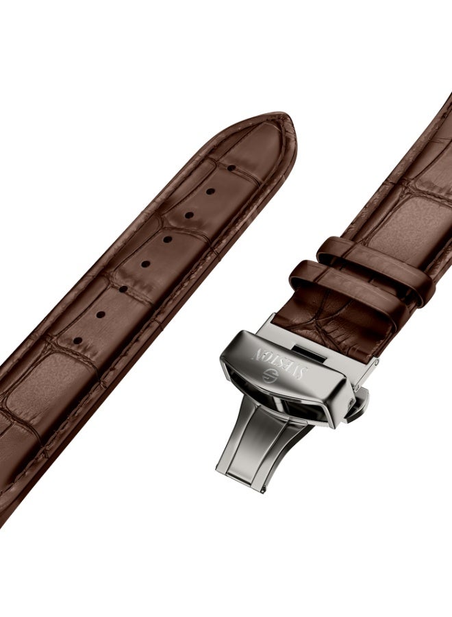 Sveston Zentro a gents leather strap watch with a 40mm dial, perfectly paired with a luxury watch case for a touch of elegance. - Image 2