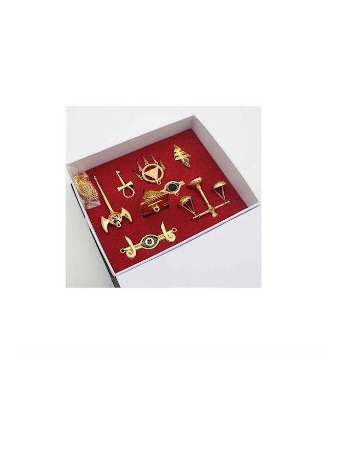 نيبمينينت دلايات سلسلة مفاتيح بتصميم أحجيات الألفية مكونة من 9 قطع ذهبي/ أسود - Image 4