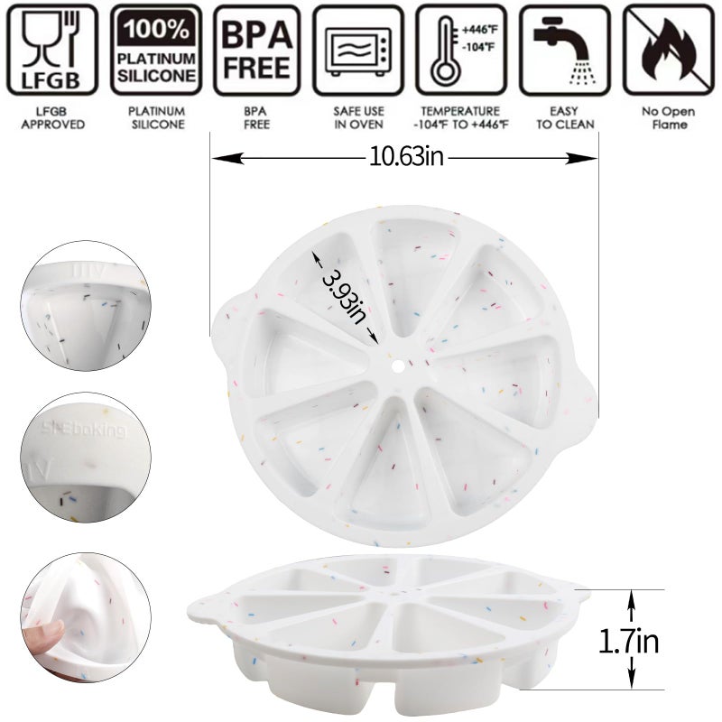 SHEbaking Scone Pan Silicone Scone Pans for Baking Wedge Pan 8-slot Silicone Pie Pans for Combread Polenta or Biscuits BPA free - Image 3