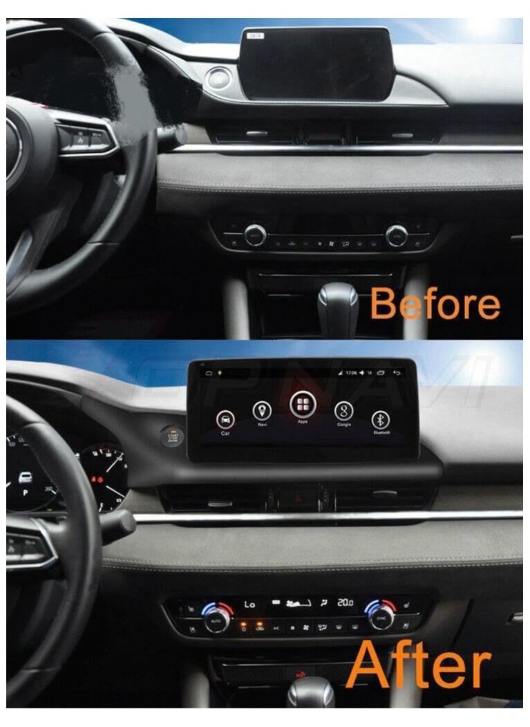 Android Car Stereo for Mazda6 2016-2018 6GB RAM 128GB ROM Support SIM Card, Carplay, Mirror Link Wi-Fi BT, Radio GPS Navigation, 9 Inch IPS Touch Screen with AHD Camera Included