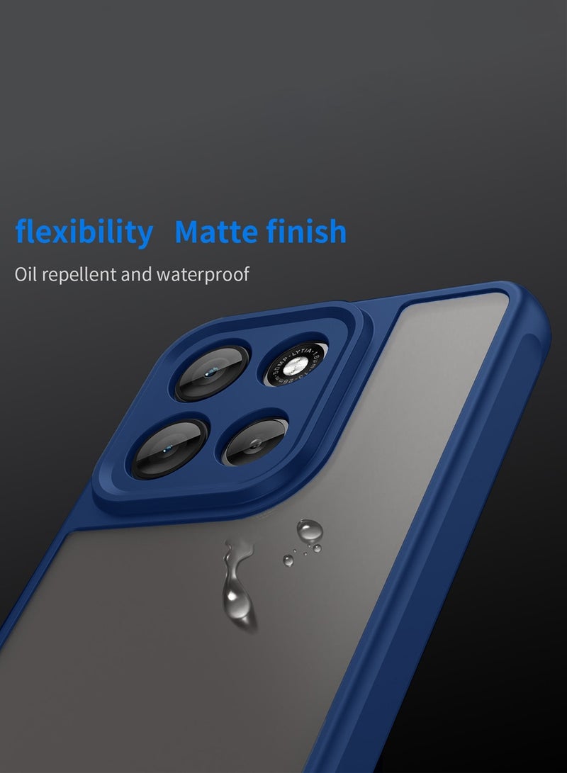 Wtech Motorola Moto G56 5G 2025 Hybrid TPU Silicone with Raised Camera Slim Armour Case Cover (MCAPSA) - Clear/Navy Blue - Image 4