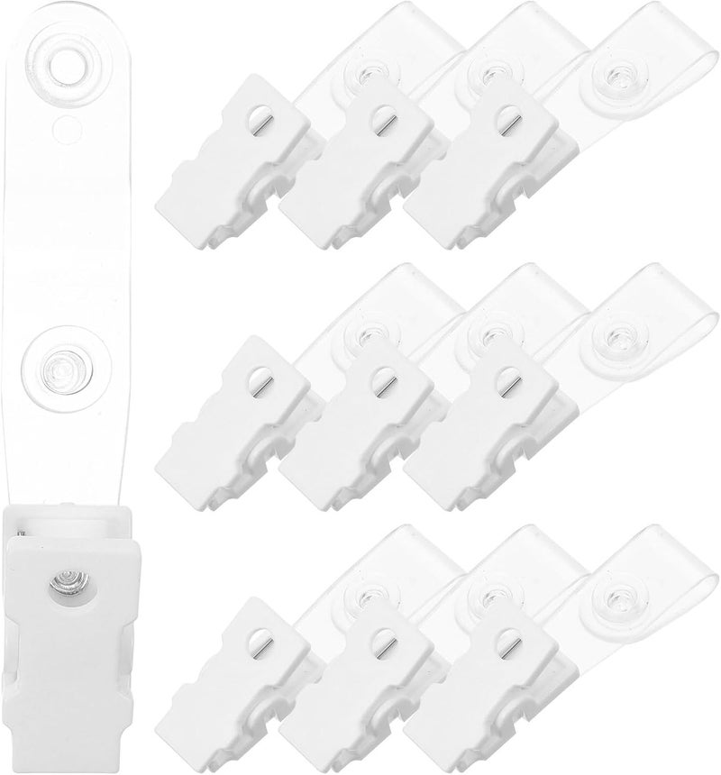 GALPADA 10pcs Garden Flag Holder Clips White Metal Wire Fixing, Plastic Banner Clamps for Outdoor Lawn Flagpole Accessories, Windproof Stopper for Garden Decorations - Image 1
