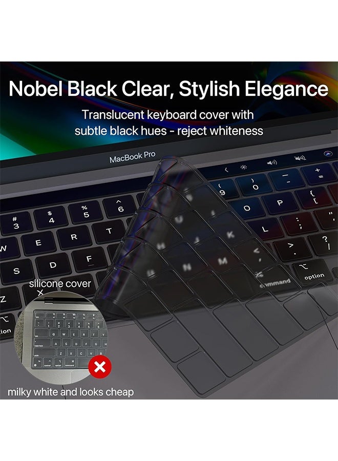 غطاء لوحة مفاتيح مع سدادات غبار لأجهزة ماك بوك برو ١٣ بوصة M2 2023، 2022، 2021، 2020، M1 A2338 A2289 A2251، ومتوافق مع ماك بوك برو ١٦ 2020، 2019 A2141، مع غطاء حماية Touch ID. - Image 5