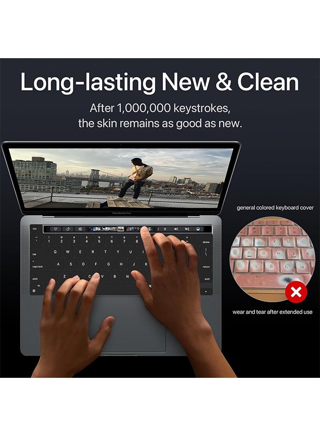 غطاء لوحة مفاتيح مع سدادات غبار لأجهزة ماك بوك برو ١٣ بوصة M2 2023، 2022، 2021، 2020، M1 A2338 A2289 A2251، ومتوافق مع ماك بوك برو ١٦ 2020، 2019 A2141، مع غطاء حماية Touch ID. - Image 4