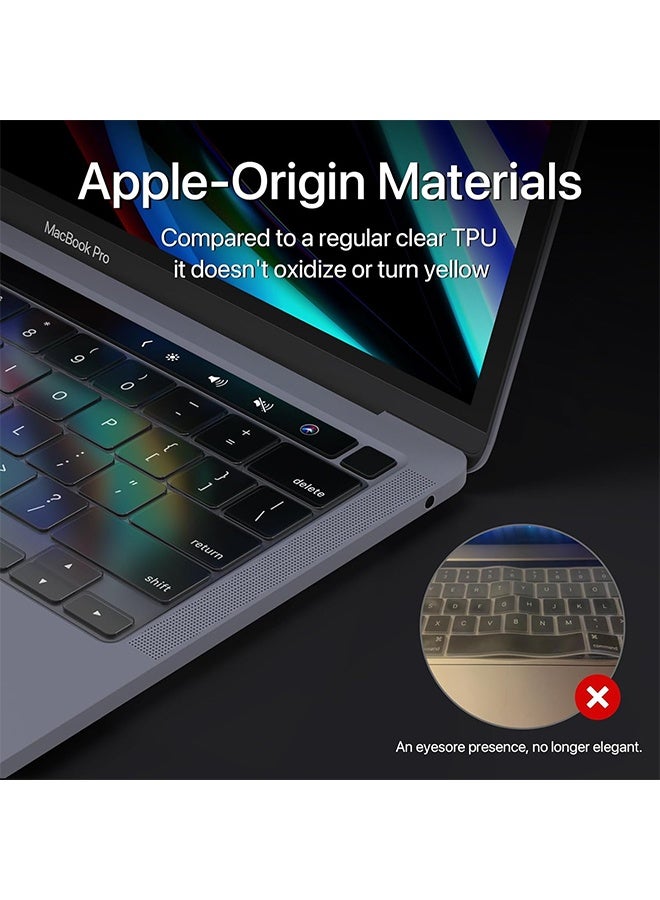 غطاء لوحة مفاتيح مع سدادات غبار لأجهزة ماك بوك برو ١٣ بوصة M2 2023، 2022، 2021، 2020، M1 A2338 A2289 A2251، ومتوافق مع ماك بوك برو ١٦ 2020، 2019 A2141، مع غطاء حماية Touch ID. - Image 3