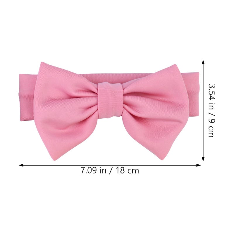 4pc Bow Headbands Set for Newborn Infant Stretchy Soft Hair Accessory Elastic Bow Random Colors - Image 3