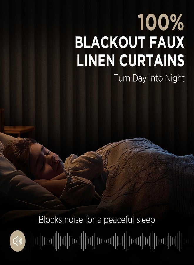 Joydeco Pinch Pleated Curtains - 100% Blackout for Bedroom, Linen Curtains 40" W x 84" L, Thermal Insulated 2 Panels Light Blocking Drapes, Back Tabs for Living Room - Image 3