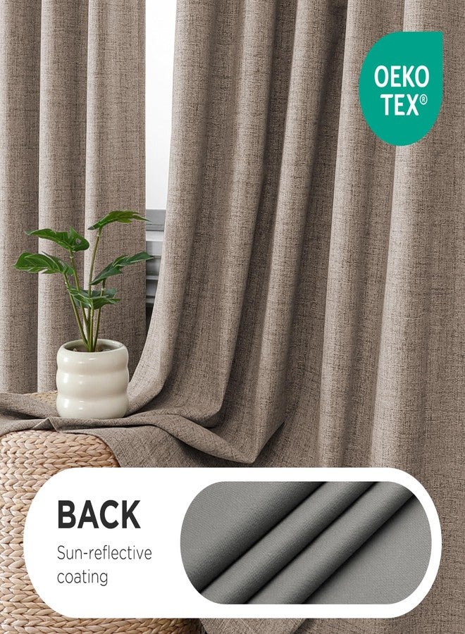 Joydeco Pinch Pleated Curtains - 100% Blackout for Bedroom, Linen Curtains 40" W x 84" L, Thermal Insulated 2 Panels Light Blocking Drapes, Back Tabs for Living Room - Image 2