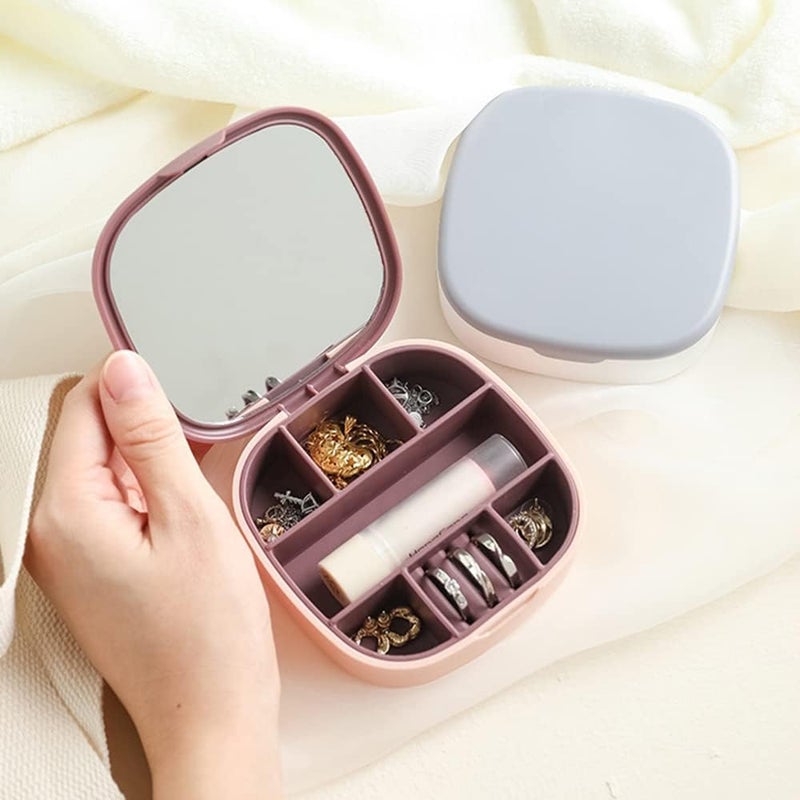 BKEKM Jewelry Boxes Portable Jewelry Box With Mirror Jewelry Case Fashion Travel Jewelry Organizer For Girl Women Display Jewelry Organizer Box exquisite - Image 4