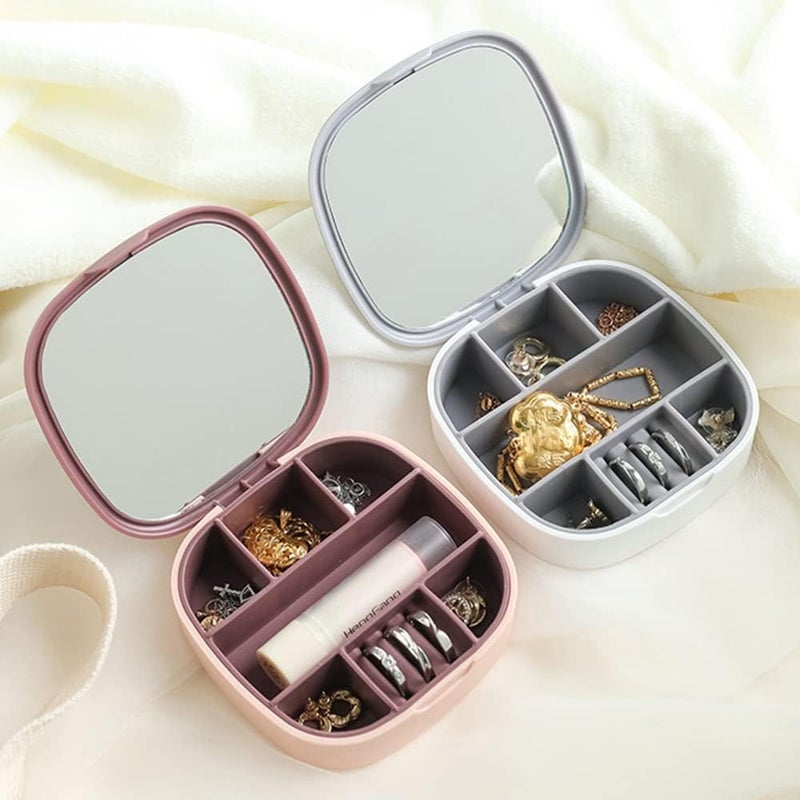 BKEKM Jewelry Boxes Portable Jewelry Box With Mirror Jewelry Case Fashion Travel Jewelry Organizer For Girl Women Display Jewelry Organizer Box exquisite - Image 3