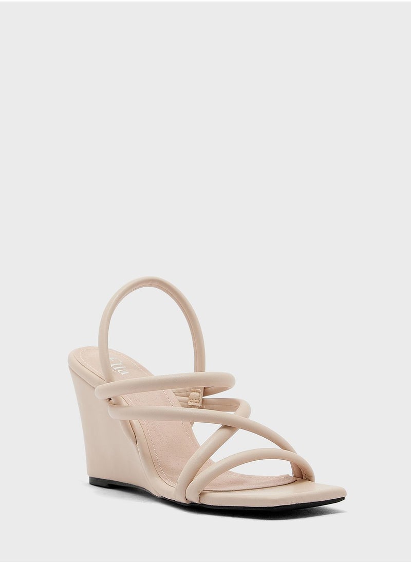 ELLA - Strappy Wedge Heel Sandal - Image 1