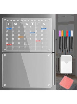 Acrylic Dry Erase Board for Refrigerator, Acrylic Calendar for Fridge Monthly, Acrylic White Board for Fridge Includes 6 Markers, Pen Holder and Rag - pzsku/Z07160B310C5A815049E9Z/45/_/1740601314/fe3e7e89-27db-4187-94b3-bce3f9390e81
