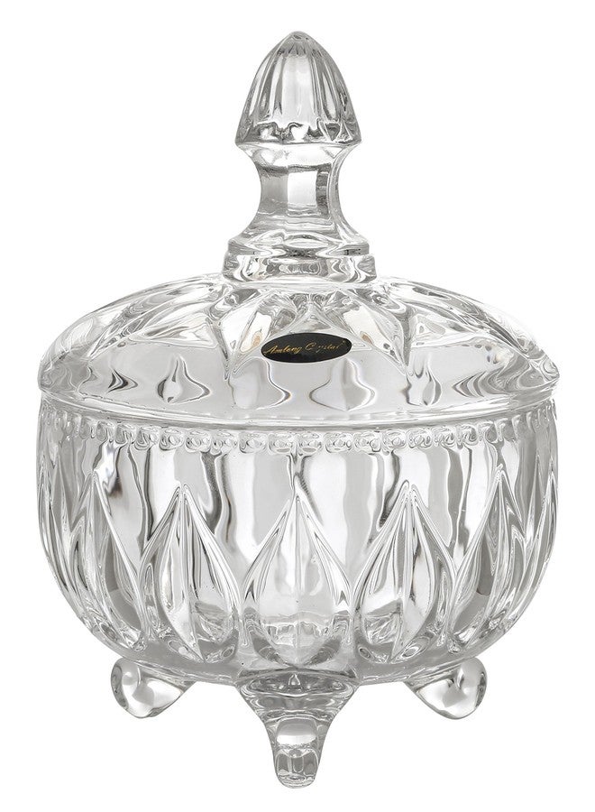 أملونج كريستال برطمان حلوى كريستالي شفاف خالٍ من الرصاص من أملونج، بغطاء، قطر 4.8 بوصة، ارتفاع 6 بوصات - Image 1