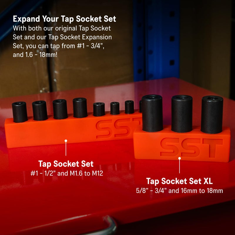 Stupid Simple Tools SST - Tap Socket Wrench - 3-Piece Adapter Set - Snug, Secure, & Durable - Easy Storage & Organization - Fits All Number & Fractional M.C.T.I. Standard Taps - Up to 1/2" - Designed in the USA - Image 4