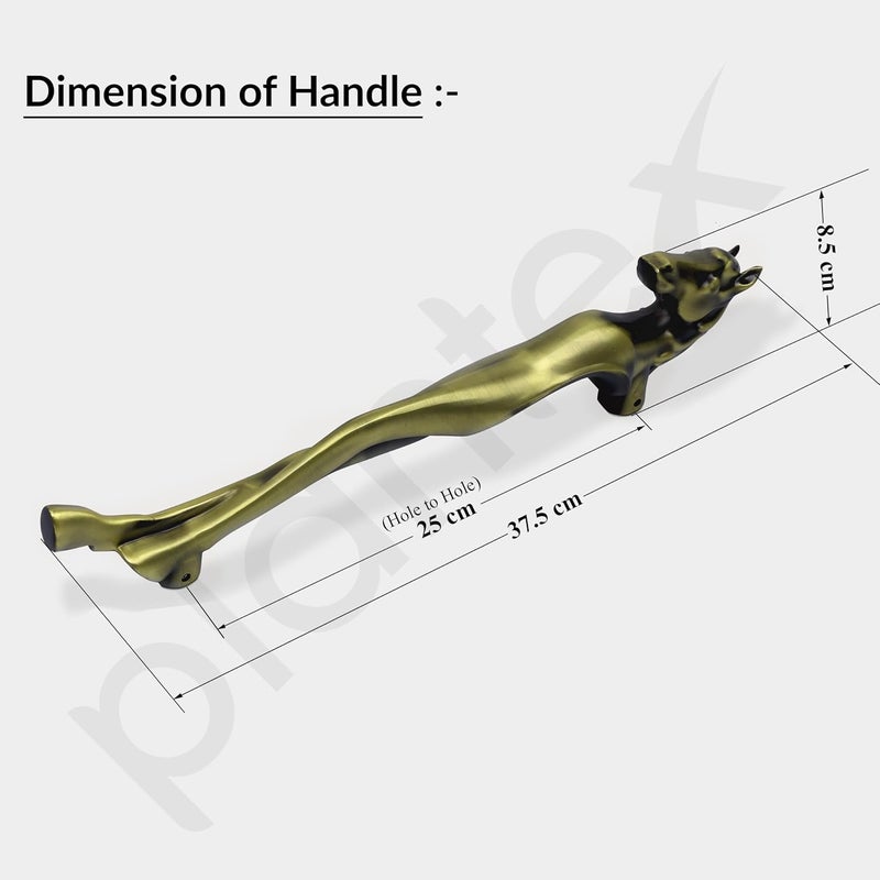 Plantex Heavy Duty Main Door Push HandleHorse Shape Door Handle For Main Door15 Inches Antique Door Handle For HomeHotelOffice Pack Of 1 284 Brass Antique Finish 3 Years Warranty - Image 3
