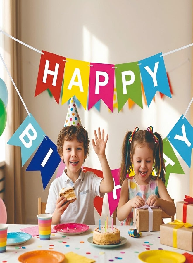 YOURS DECOR Happy Birthday Paper Banners For Kids, Adults (Multi, 2m) - Image 4