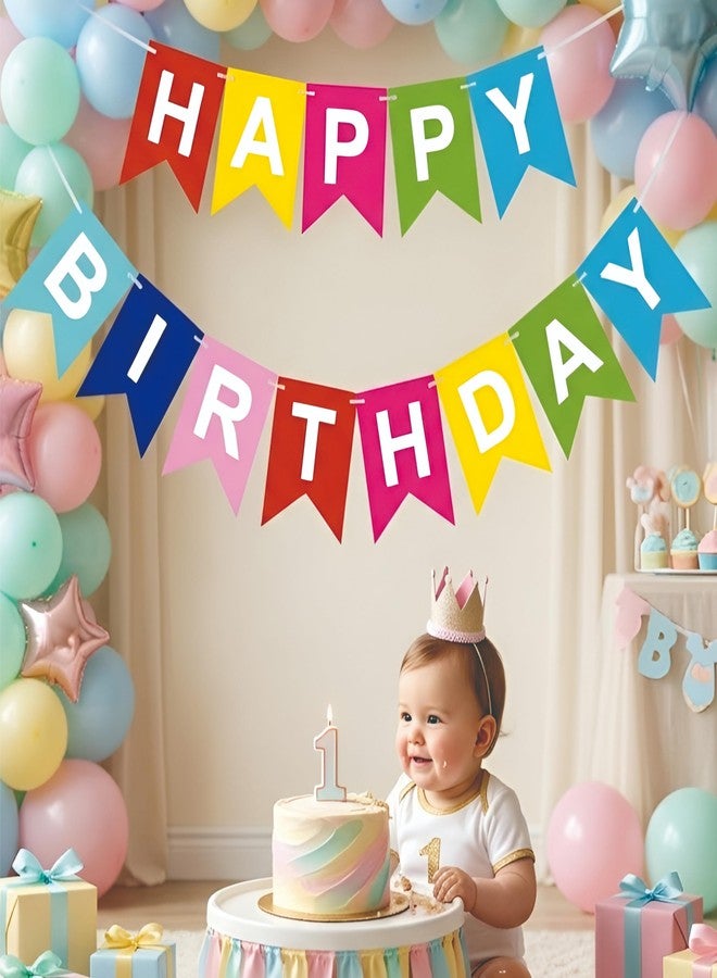 YOURS DECOR Happy Birthday Paper Banners For Kids, Adults (Multi, 2m) - Image 5