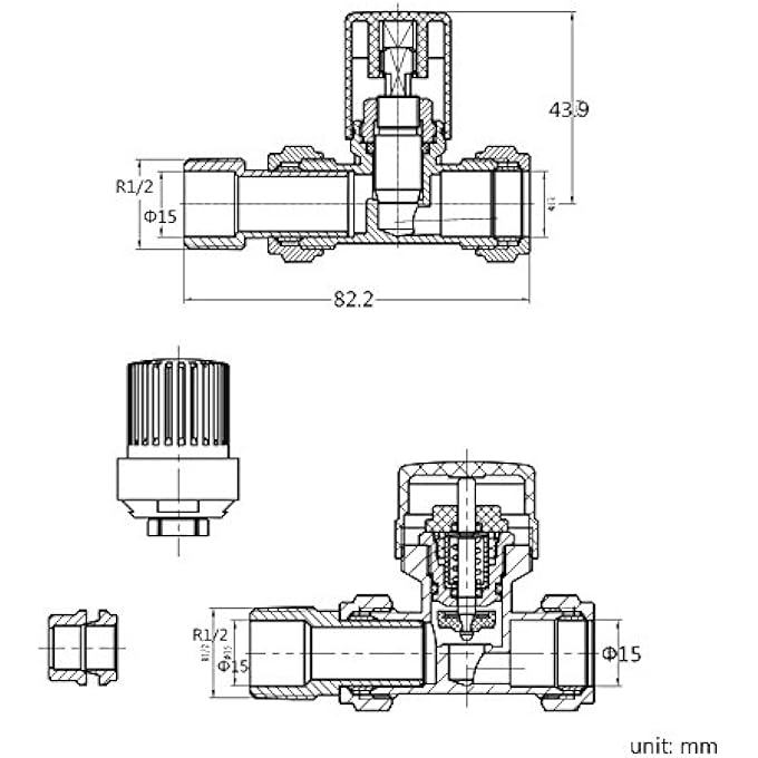 | CHROME THERMOSTATIC STRAIGHT RADIATOR VALVES TRV 15MM CENTRAL HEATING TAPS RA07S - Image 2