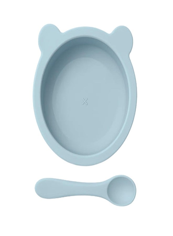 TAG24 Silicone Baby Feeding Bowl and Spoon Set for Babies with Suction Base, BPA-Free, Non-Slip, Safe for Infants and Toddlers Mealtime (Grey) - Image 3