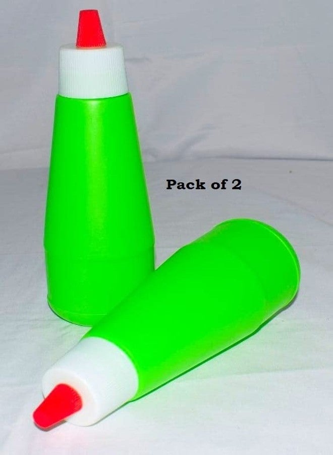 ImegaZ Reusable Squeezy Sauce Bottle, Food Grade Ketchup Bottle, Freezer Safe (400 ML, Green color, Pack of 2) - Image 5