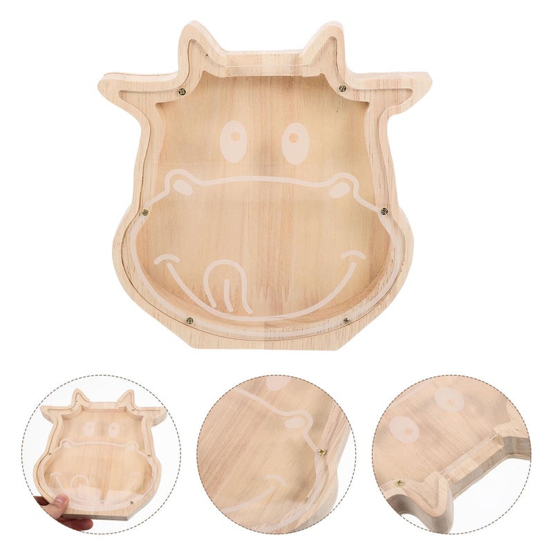 Wooden Animal Shaped Piggy Bank Money Box Coin Container Decorative Ornament - Image 5
