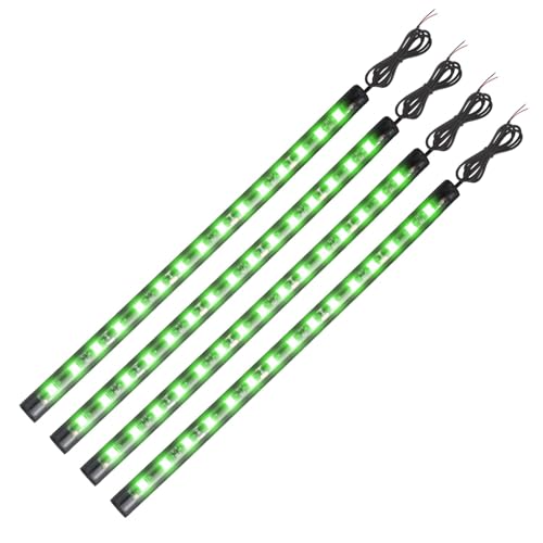 YM EBright EverBright Green Led Strip Lights for Cars, 10.6 inch 27CM 5050 15 SMD Waterproof Car Underglow Lights Motorcycles Boat Decoration Led Interior Exterior Lights Strip,DC-12V, Pack of 4 - Image 1